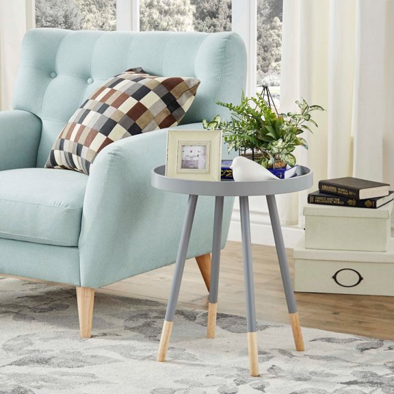 iNSPIRE Q Zoe Mid-Century Modern End Table, Frost Grey