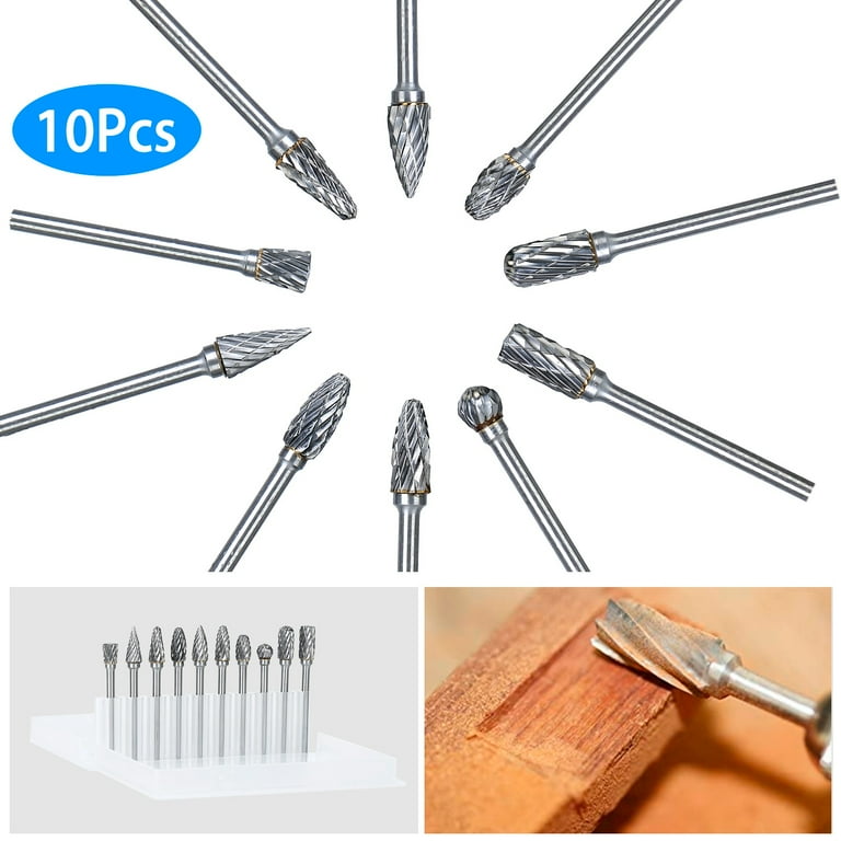 TSV 20 Pack Tungsten Carbide Cutting Burr Set Dremel Drill Bits Rotary Grinder Grinding TSV 20 Pack Tungsten Carbide Cutting Burr Set Dremel Drill Bits Rotary Grinder Grinding