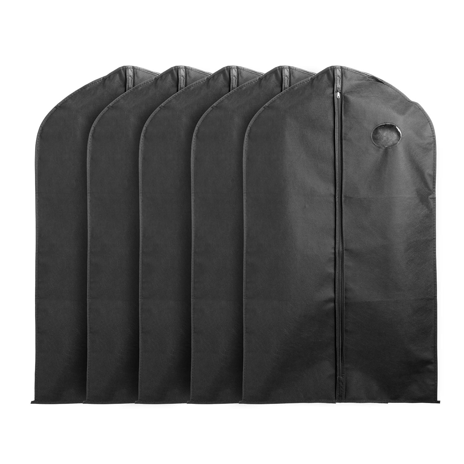 iNova 5pcs 39" Garment Bags Hanging Suit Bags Covers Breathable with Full Zipper Transparent Window for Suit Dress Coat Storage Travel Use
