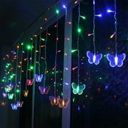 iNova Butterfly Curtain String Lights USB Powered Colorful LED Fairy Lamps With 8 Modes 96 LED Remote Control 11.5ft for Bedroom Weddings Christmas Party Decor