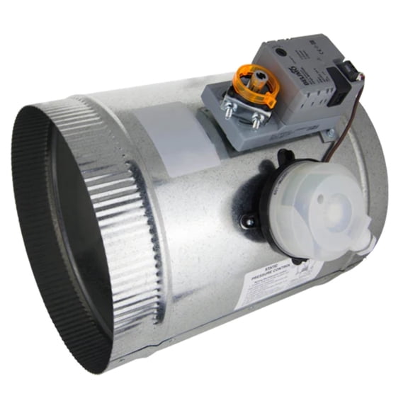 iO HVAC Controls EB-08 8 Inch Round Heavy Duty Motorized Electronic Bypass Damper, replacement for EWC EBD-8