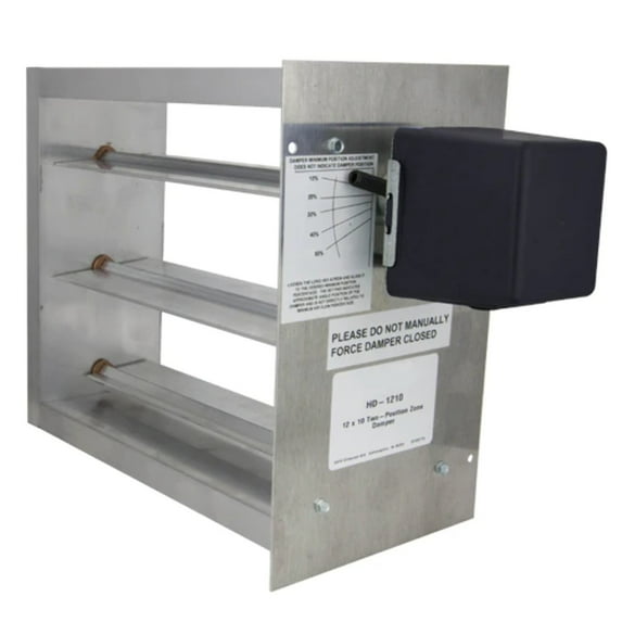 iO HVAC Controls HD-1008-PO 10 Inch X 8 Inch 2-wire, Two-Position Rectangular Motorized Zone Damper - Powered Open