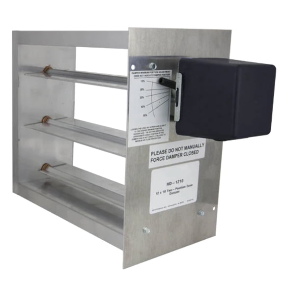 iO HVAC Controls HD-2608 26 Inch X 8 Inch 2-wire, Two-Position Rectangular Motorized Zone Damper, replacement for Honeywell ZD26X8TZ, EWC ND-RSD2608, Zone First ZDS-2608, Braeburn 112608