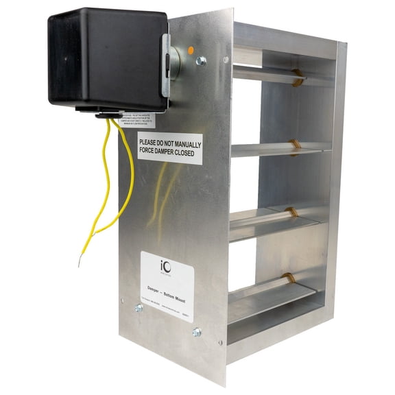 iO HVAC Controls HD-2810-BM 28 x 10 Rectangular Two-Position Zone Damper - 2 Wire Actuator - Bottom Mount