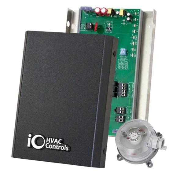 iO HVAC Controls ZP2-HC-ESP 2-Zone Single Stage (1H/1C) Zone Panel with built in ESP functionality includes pressure sensor