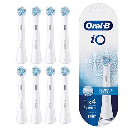 iO Replacement Heads Compatible with Oral B iO 2/3/4/5/6/7/8/9/10 Series Electric Toothbrush,IO Toothbrush Heads Compatible with Oral B iO,White,8 pc