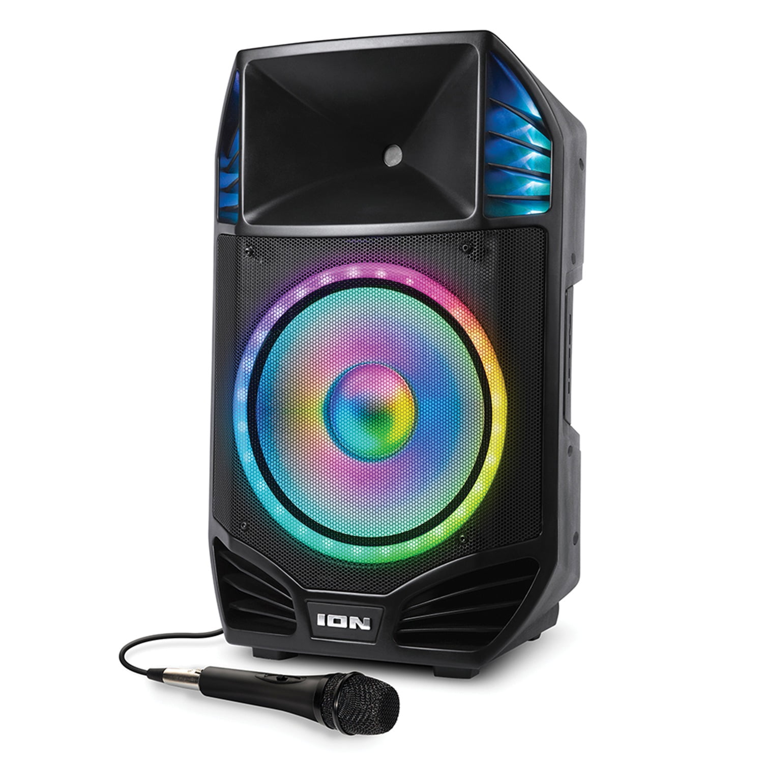 iON IPA126 Total PA Premier 15-Inch 500-Watt Bluetooth Portable Speaker  System with LED Lights, Microphone, and Stand