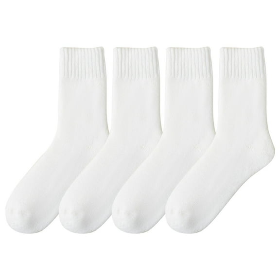 iOPQO 2 Pairs Thermal Winter Socks, Womens Crew Socks, Soft Socks, Thick Socks Women, Comfortable Socks for Women, White One Size