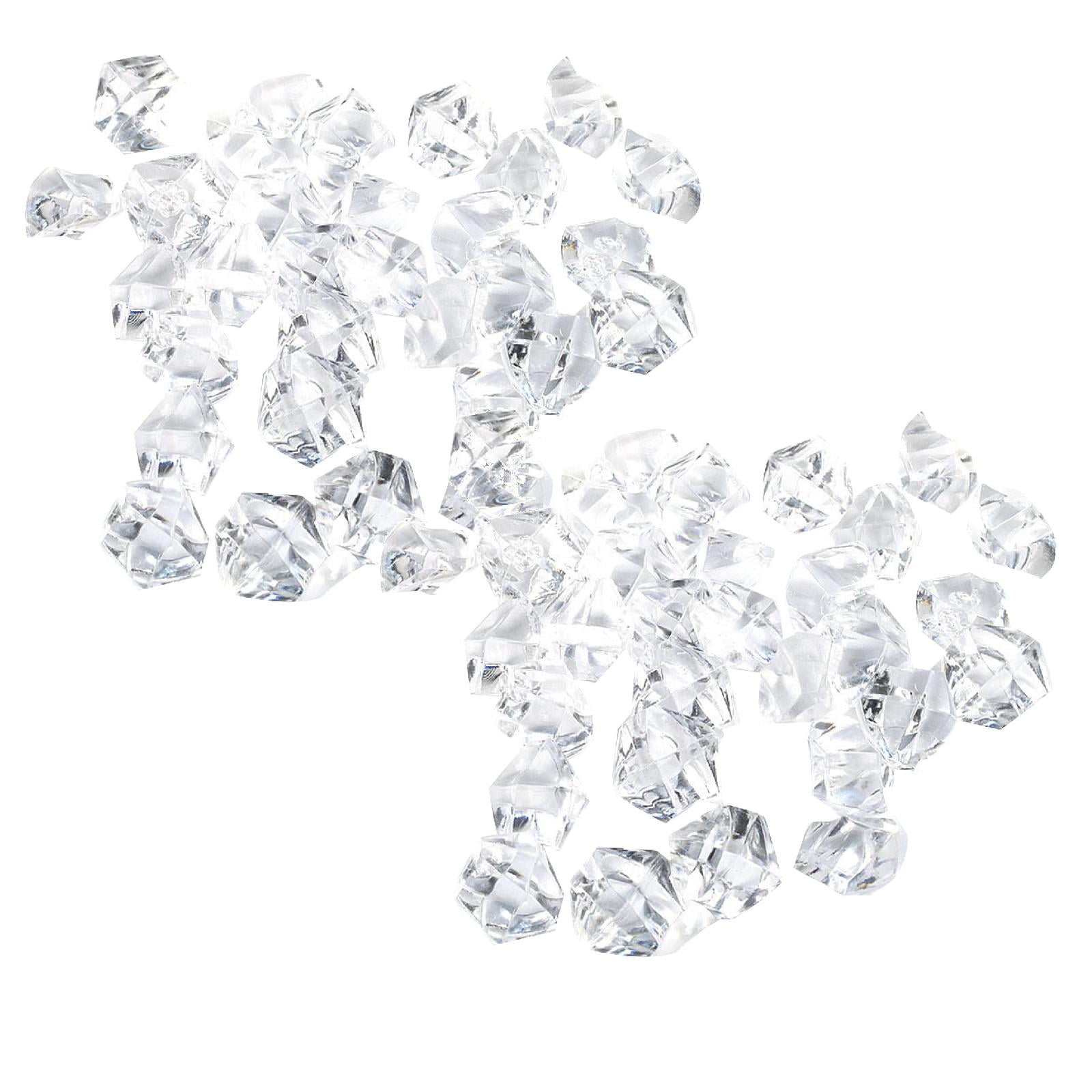IOPQO 2PCS Decorative Stones 50Pcs Acrylic Gems Clear Ice Rocks iopqo-2pcs-decorative-stones-50pcs-acrylic-gems-clear-ice-rocks