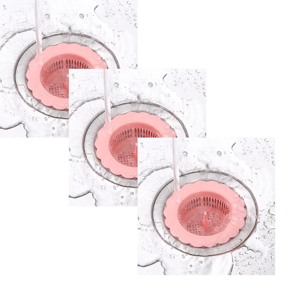 iOPQO 3PCS Strainers Drains Sieve Kitchen Sink Strainer Spout Filter Basket, Sink Strainer Spout Filter kitchen sink leak filter pink Pink