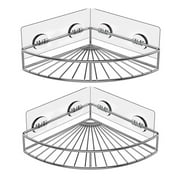 iOPQO Bathroom Organizer Shower Organizer Corner Steel Caddy Shelf Storage Organizer Wall 2-Pack Bathroom Shower Stainless Bathroom Products Tools