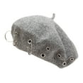 thumbnail image 1 of iOPQO Berets Fashion Women's Solid Iron Ring Lovely Vintage Painter Hat Beret Hat Cap hat Grey, 1 of 2