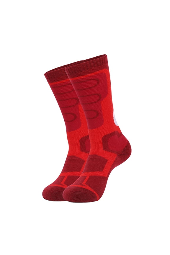 Boot Socks, Wool Socks, Winter Socks for Kids, Long Socks, Snowboard Socks, Red XS