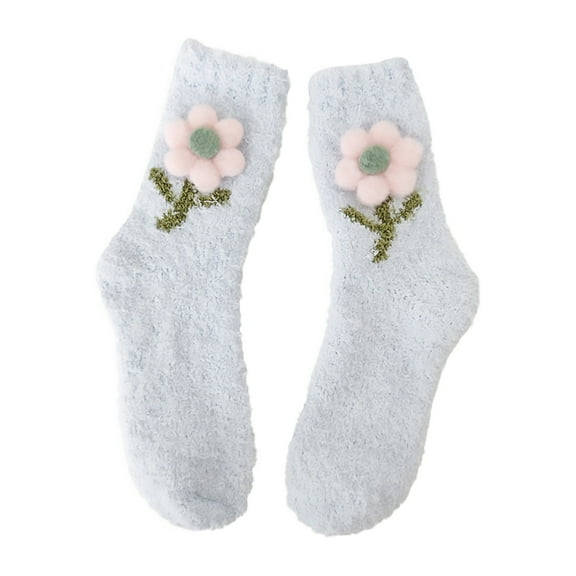 iOPQO Breathable Socks Women, Fluzzy Socks, Warm Fuzzy Socks for Women, Warm Socks for Women, Winter Socks for Women, Blue One Size