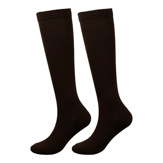 iOPQO Calf Compression Socks, Workout Socks, Hiking Socks, Long Compression Socks for Women, Travel Compression Socks, Coffee L