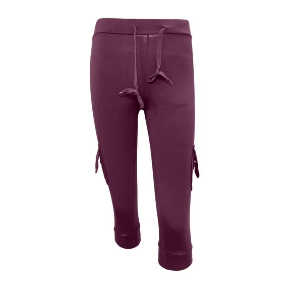 iOPQO Capri Pants For Women Ladies Summer Fashion Comfortable Loose Elastic Waist Button Pocket Yoga Cropped PantsPants For Women Yoga Pants