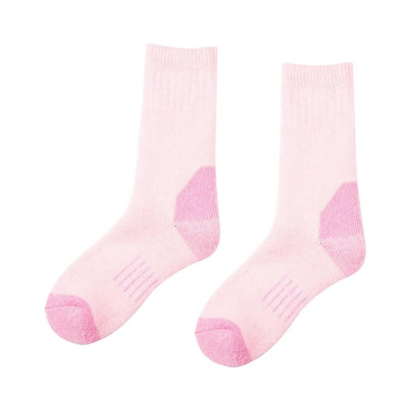 iOPQO Comfortable Socks for Women, Winter Socks for Women, Fleece Socks, Mid Crew Socks, Warm Socks for Women Winter, Pink One Size