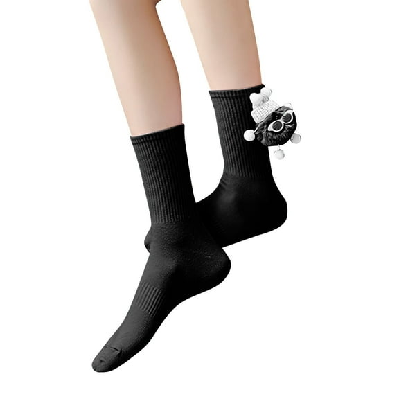 iOPQO Cotton Socks for Women, Workout Socks, Crew Socks for Women, Cute Crew Socks, Women Cotton Socks, Black One Size