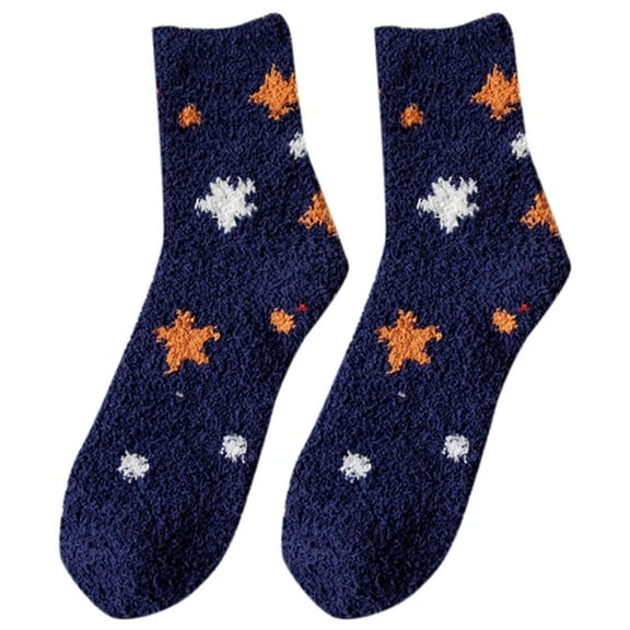 iOPQO Cute Gifts, Soft Socks for Women, Fuzzy Socks for Women, Warm Fuzzy Socks for Women, Womens Winter Socks, Navy One Size