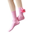 thumbnail image 1 of iOPQO Cute Socks for Women, Ankle Crew Socks Women, Moisture Wicking Socks Women, Mid Socks, Workout Socks, Pink One Size, 1 of 5