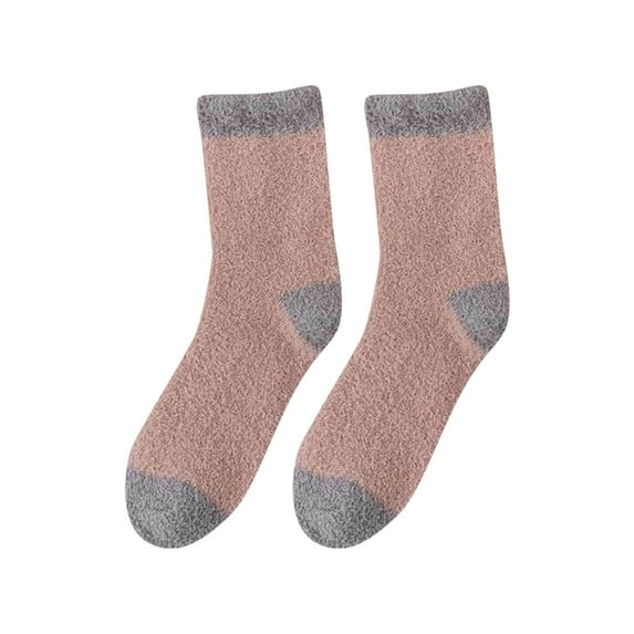 iOPQO Fleece Socks, Soft Fuzzy Socks for Women, Sleep Socks, Thermal Socks for Women, Cute Fuzzy Socks, Pink One Size