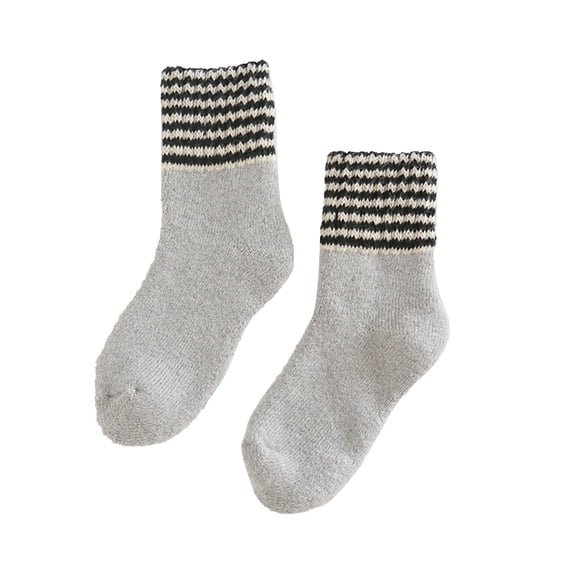 iOPQO Fleece Socks, Thermal Stockings for Women, Mid Crew Socks, Winter Socks for Women, Thermal Socks for Women, Gray One Size