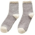 thumbnail image 1 of iOPQO Fluzzy Socks, Soft Socks, Short Socks for Women, Thick Fuzzy Socks, Ankle Socks for Women, Gray One Size, 1 of 2