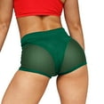thumbnail image 1 of iOPQO Gym Shorts Women Yoga Pants Women's Sexy High Waisted Mesh Stitching Tight Stretch Yoga Sports Shorts Shorts For Women Green XL, 1 of 4