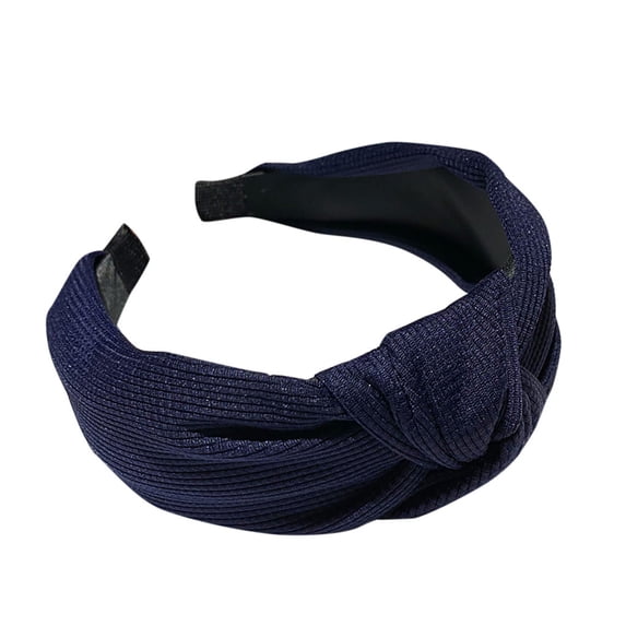 iOPQO Heardband Fashion Women Fluorescent Tie Hairpin Hairband Head Hoop Knot Hair Headband Headband Navy