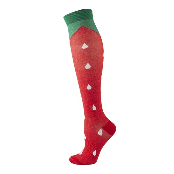 iOPQO Hiking Socks, Compression Socks for Varicose Veins, Athletic Socks, Calf Compression Socks, Travel Compression Socks for Women, Red L