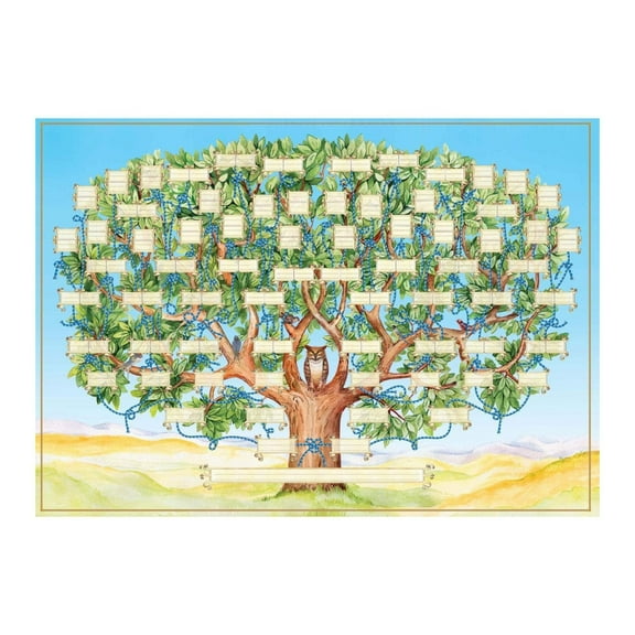 iOPQO Home Decor Family Tree Chart To Fill In 6 Generation Genealogy Poster Blank Fillable Ancestry Chart Print Family Tree Picture Frame Wall Decor Gift For Family Member Room Decor