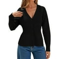 thumbnail image 1 of iOPQO Lightweight Cardigan Womens Cardigan Sweaters Womens Cardigan Soft Cardigans for Women V Neck Sweaters for Women Light Sweaters for Women Knit Tops for Women Black XL, 1 of 4