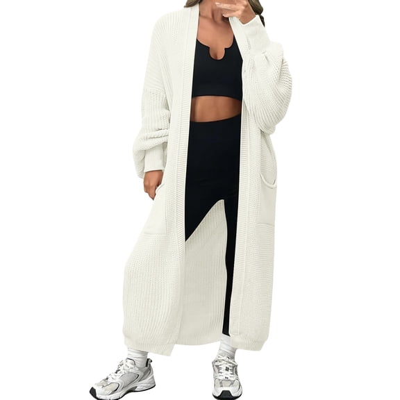 iOPQO Long Cardigan Open Front Cardigan for Women Cute Cardigans for Women Knitted Cardigan Open Cardigans for Women Long Sleeve Cardigan for Women Casual Cardigans for Women White XXL