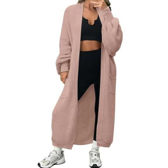 iOPQO Long Sweater Cardigan Women Open Front Cardigan for Women Vintage Cardigan Open Cardigans for Women Casual Sweaters for Women Oversized Sweater Oversized Cardigan Sweaters for Women Pink 3XL