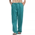 thumbnail image 1 of iOPQO Men'S Pants Men linen Splicing Overalls Casual Pocket Sport Work Casual Trouser PantsCargo Pants For Men Mens Pants, 1 of 5