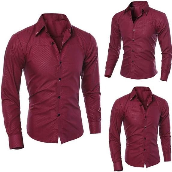 iOPQO Mens Shirts Man Fashion Printed Blouse Casual Long Sleeve Slim Shirts Topsmens Dress Shirts Long Sleeve Shirts For Men S
