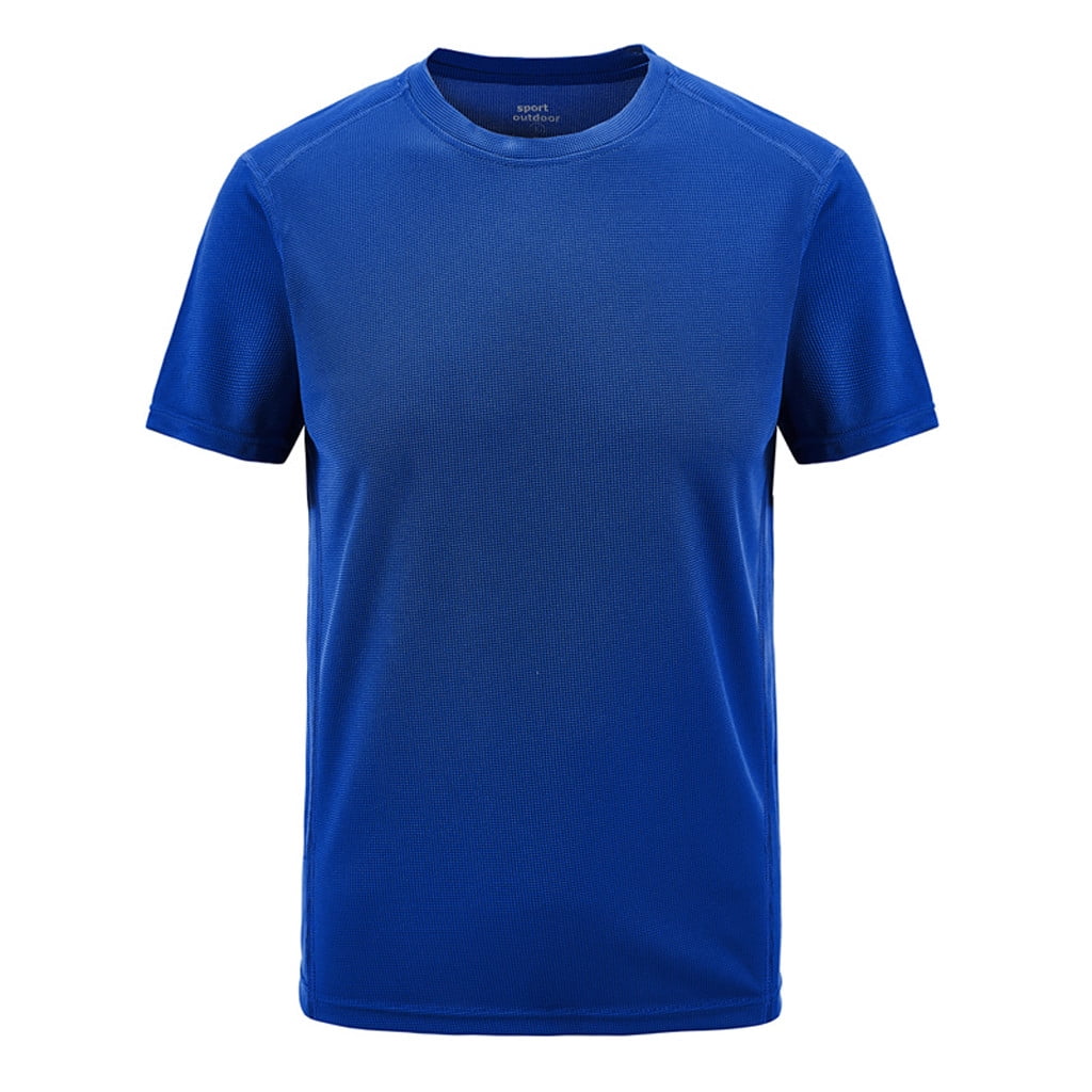 iOPQO Mens T Shirt Men's Summer Casual Outdoor T-Shirt Plus Size Sport Fast-Dry Breathable Topssummer Tops Mens Shirts Blue 6Xl