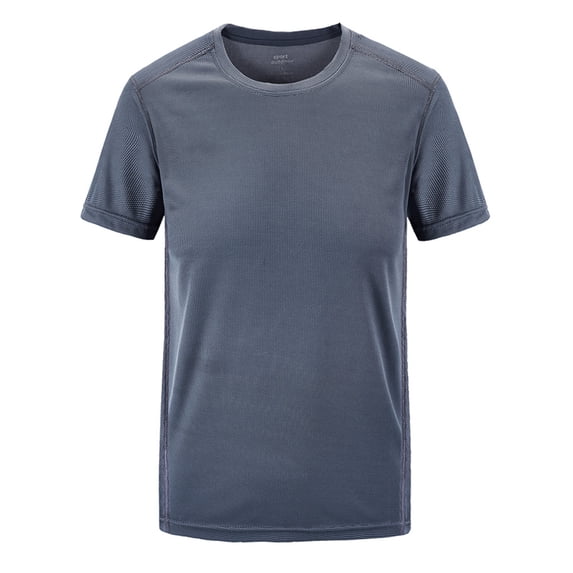 iOPQO Mens T Shirt Men's Summer Casual Outdoor T-Shirt Plus Size Sport Fast-Dry Breathable Topssummer Tops Mens Shirts Gray Xl