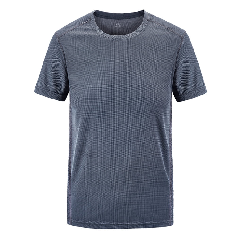 iOPQO Mens T Shirt Men's Summer Casual Outdoor T-Shirt Plus Size Sport Fast-Dry Breathable Topssummer Tops Mens Shirts Grey 8Xl