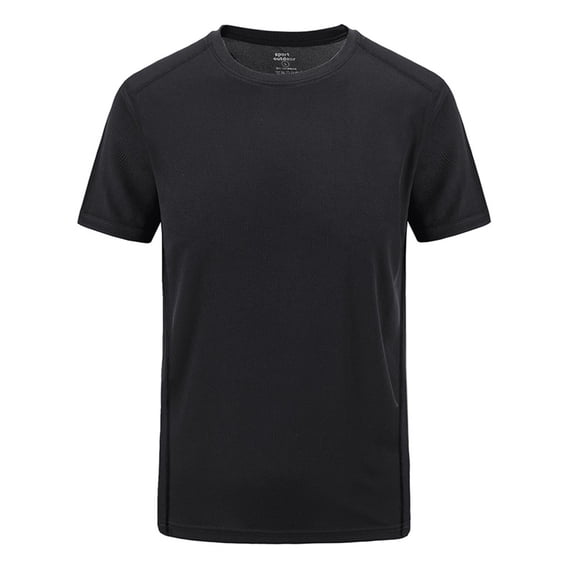 iOPQO Mens T Shirt Men's Summer Casual Outdoor T-shirt Plus Size Sport Fast-Dry Breathable TopsSummer Tops Mens Shirts Black L