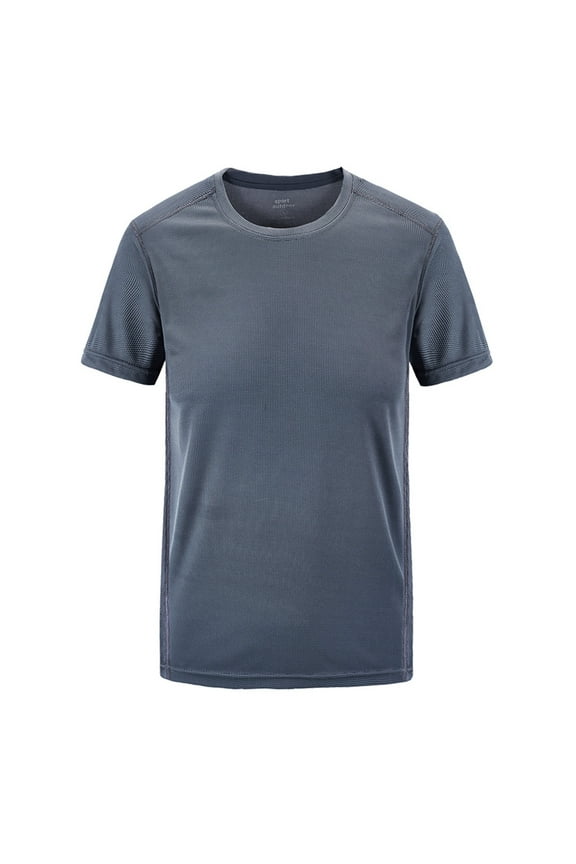 Mens T Shirt Men's Summer Casual Outdoor T-shirt Plus Size Sport Fast-Dry Breathable TopsSummer Tops Mens Shirts Gray L