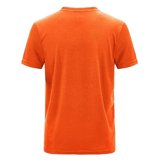 iOPQO Mens T Shirt Men's Summer Casual Outdoor T-shirt Plus Size Sport Fast-Dry Breathable TopsSummer Tops Mens Shirts Orange XL
