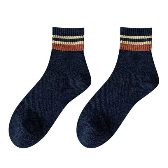 iOPQO Mens Wool Socks, Winter Accessories, Fleece Socks, Warm Winter Socks, Thick Socks for Men, Navy One Size