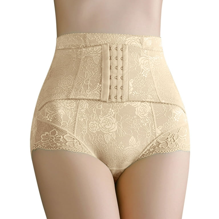 iOPQO Panties For Women Women Tummy Control Body Shaper High Waist Short  Trainer Corset Panties Shapewear Lifter Underwear Khaki + L