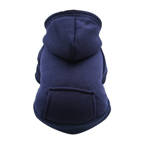 iOPQO Pet Sweater Clothes Navy Dog Hoodie With Pocket - Fall Winter Warm Sweater Puppy Clothes For Small Medium Dogs Boy Girl Navy S