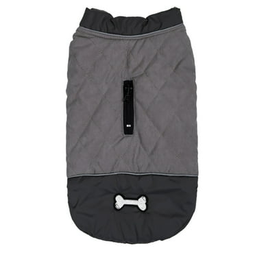 iOPQO Pet Sweater Reversible Jacket Pet Jackets Winter Windproof Waterproof Warm Dog Coat Small Medium Large Dogs Grey L