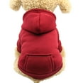 thumbnail image 1 of iopqo pet sweater dog solid polyester hoodied sweatshirts with pocket dog clothes pet clothing red xxl, 1 of 3