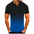 thumbnail image 1 of iOPQO Polo Shirts For Men Mens Fashion Casual Sports Gradient Lapel Short Sleeve Shirt Topmens T Shirt Mens Shirts Blue 3Xl, 1 of 4