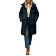 thumbnail image 1 of iOPQO Puffer Coat Women Long Puffer Jacket Womens Parka Jacket Women Puffer Jacket Womens Puffer Jacket Womens Hooded Warm Clothes for Women's Outerwear Black L, 1 of 6
