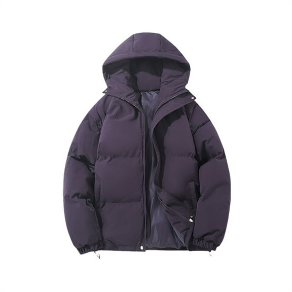 iOPQO Puffer Jacket Womens Winter Parka for Women Casual Outerwear Oversized Puffer Jacket Women Hooded Jacket Women Overcoat for Women's Outerwear Purple XL